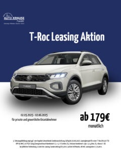 T-Roc R-Line 2.0 TSI OPF 4MOTION 140 kW (190PS) 7- Gang DSG 4MOTION, Kraftstoffverbrauch in l100km (NE FZ) innerorts 7.6-7.3, außerorts 5.9-5.6, kombiniert 6.5-6.2; CO²-Emission (kombiniert) in gkm