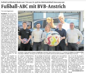 zeitungsartikel az online zum mädchen fußballcamp 2026 in billerbeck