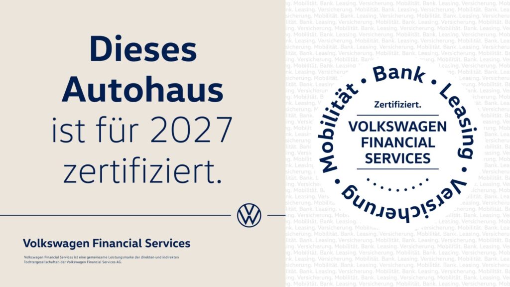 Volkswagen Financial Services: Dieses Autohaus ist für 2027 zertifiziert